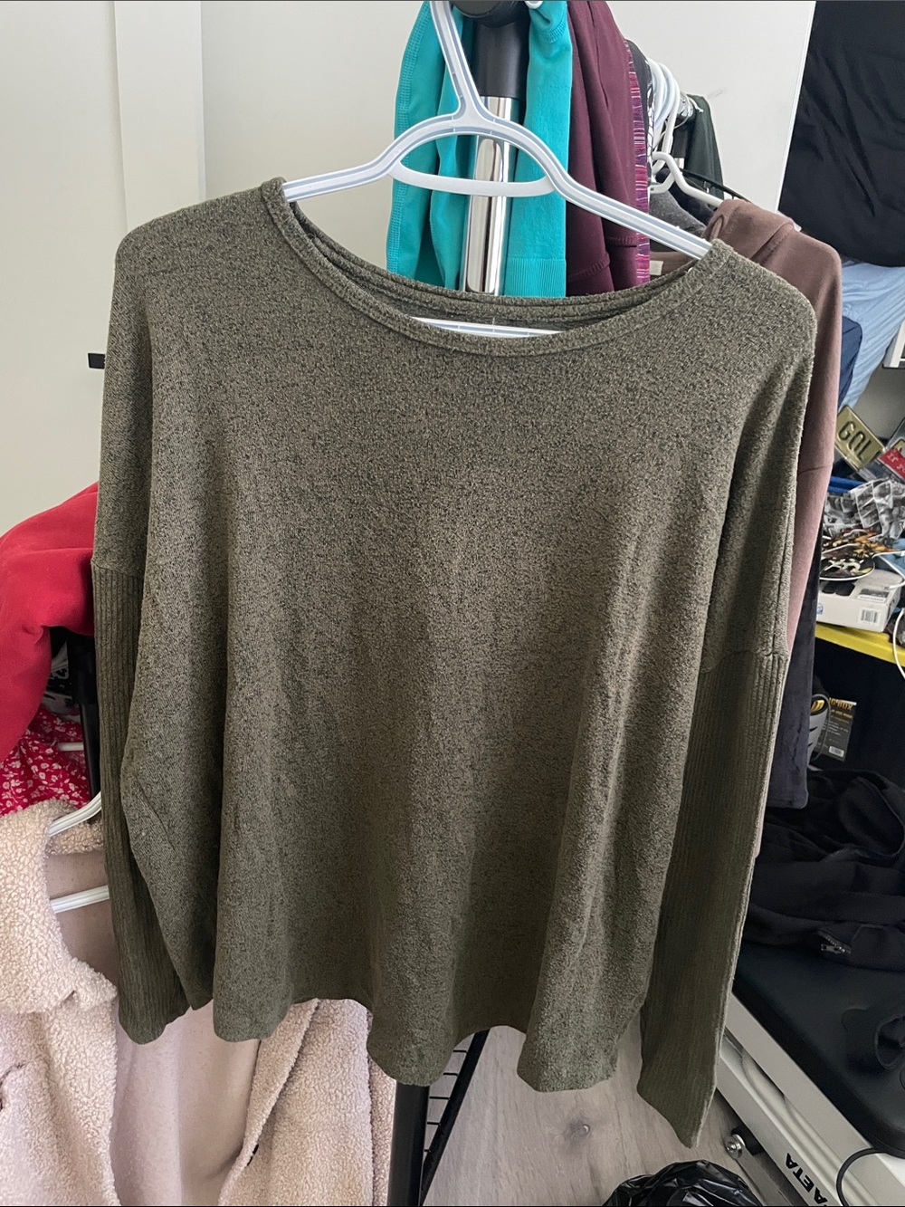 Women's Olive Green Lightweight Knit Top